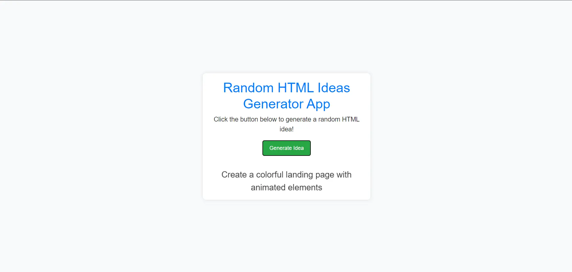 Generador de ideas HTML
