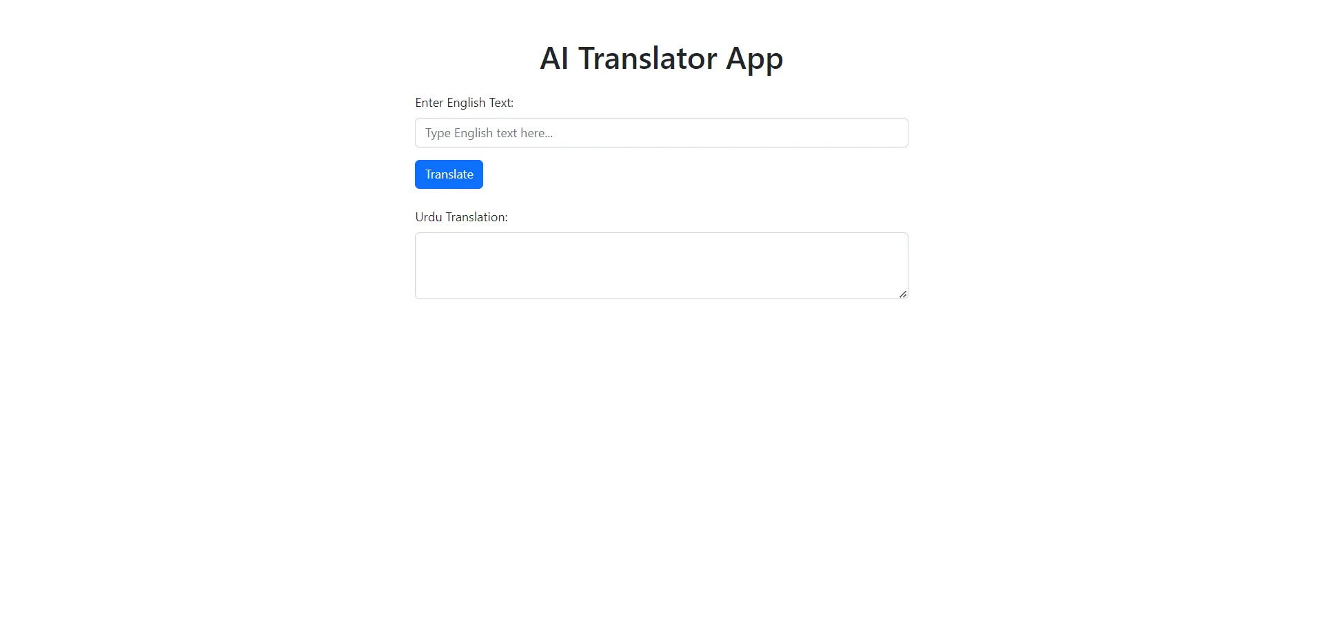 Simple Translator app(English to Urdu)