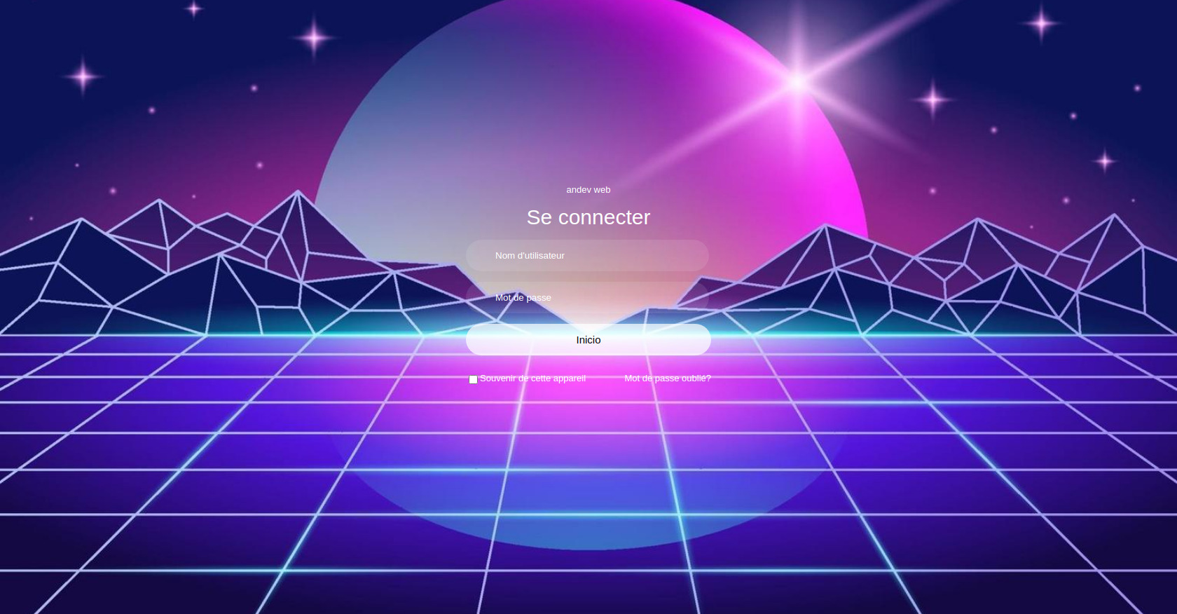 HTML Login Form (French)