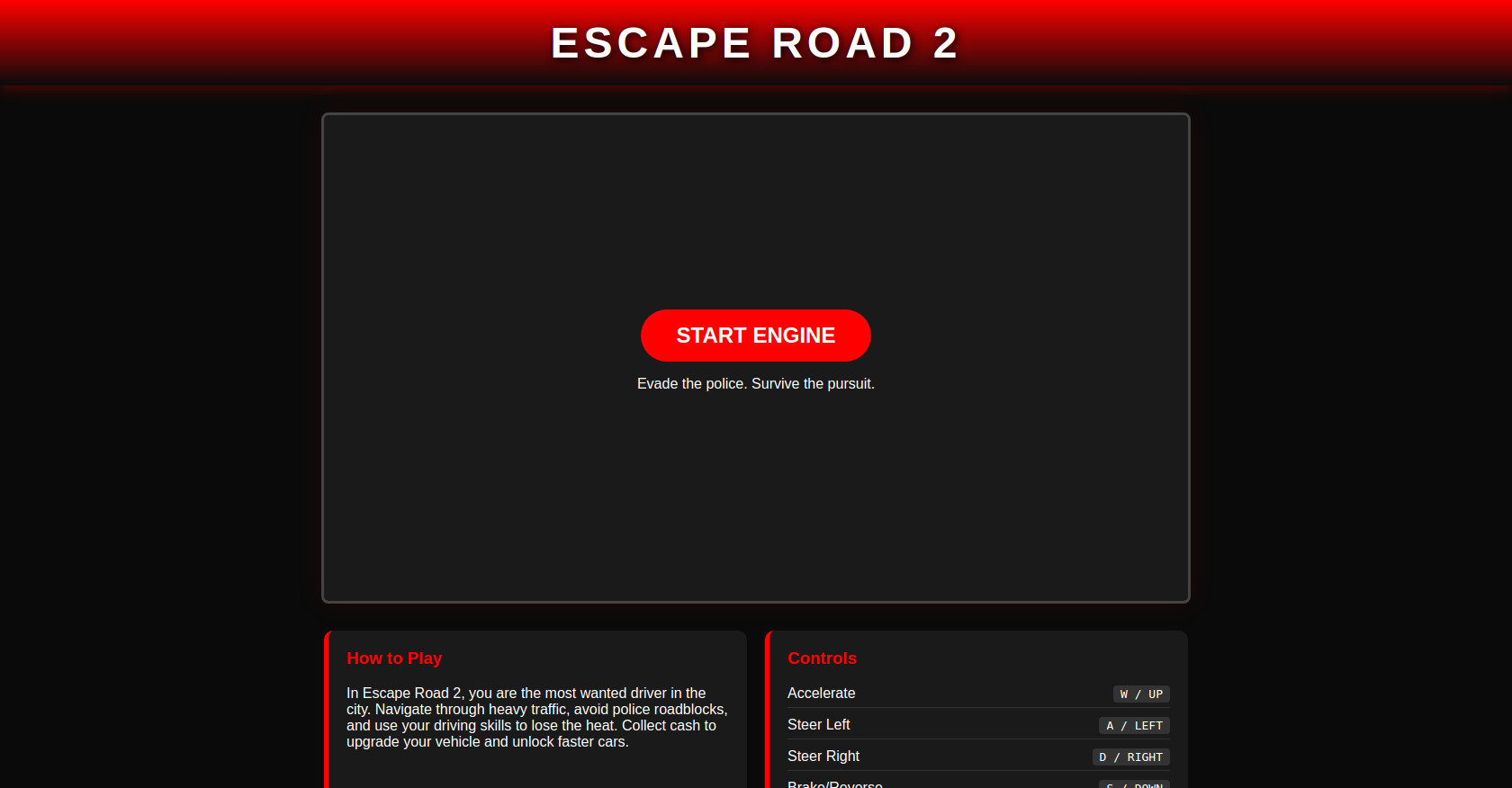 Escape Road 2: High Speed Pursuit HTML Game