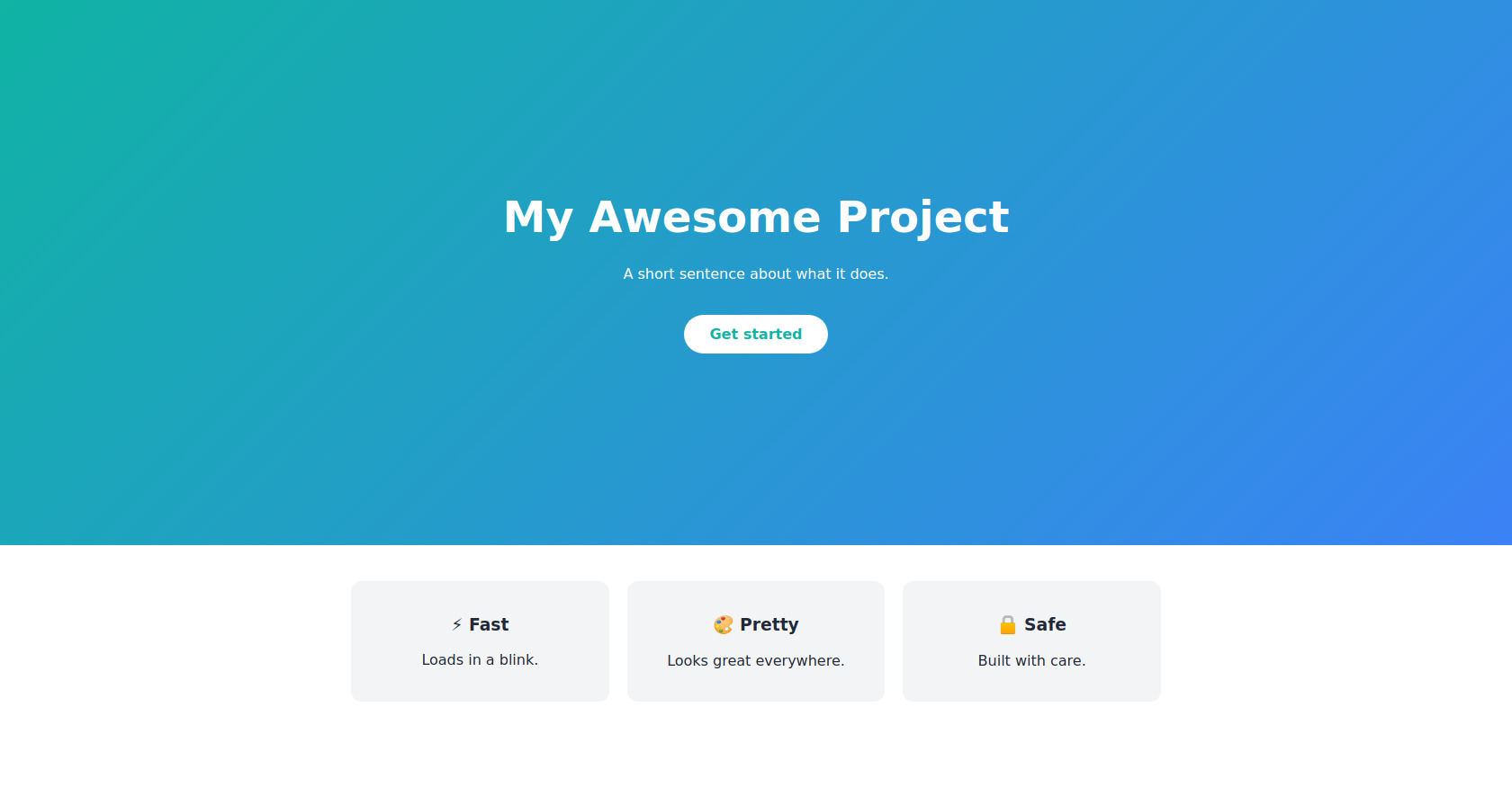 Simple Gradient Landing Page in HTML CSS and JavaScript