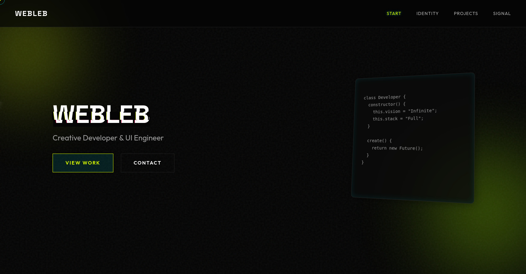Holographic Portfolio Website HTML Template
