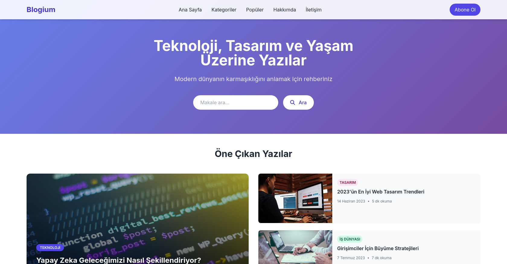 Blogium: Technology, Design & Life Blog HTML Template