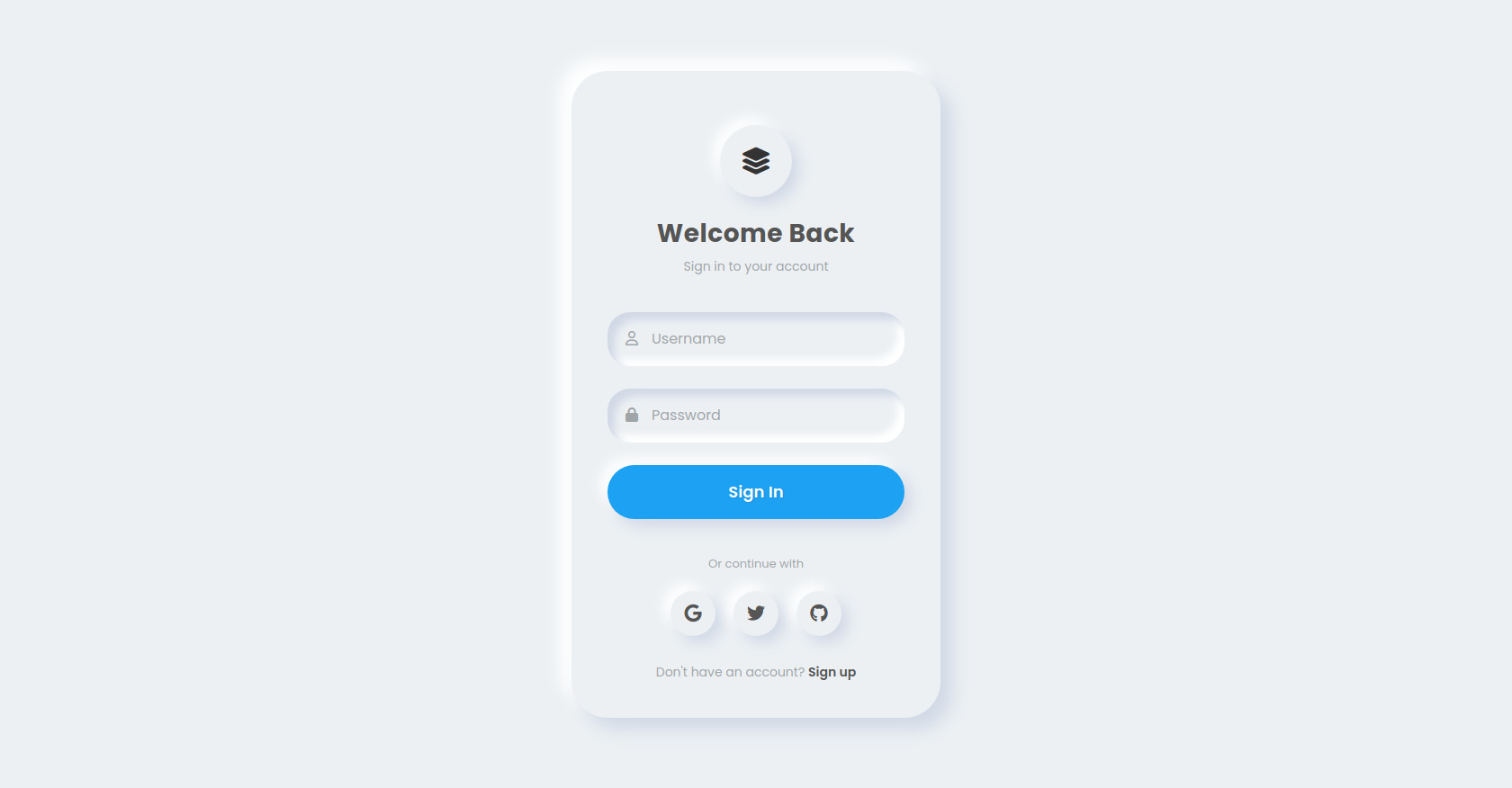 HTML Login Form Template with Social Login