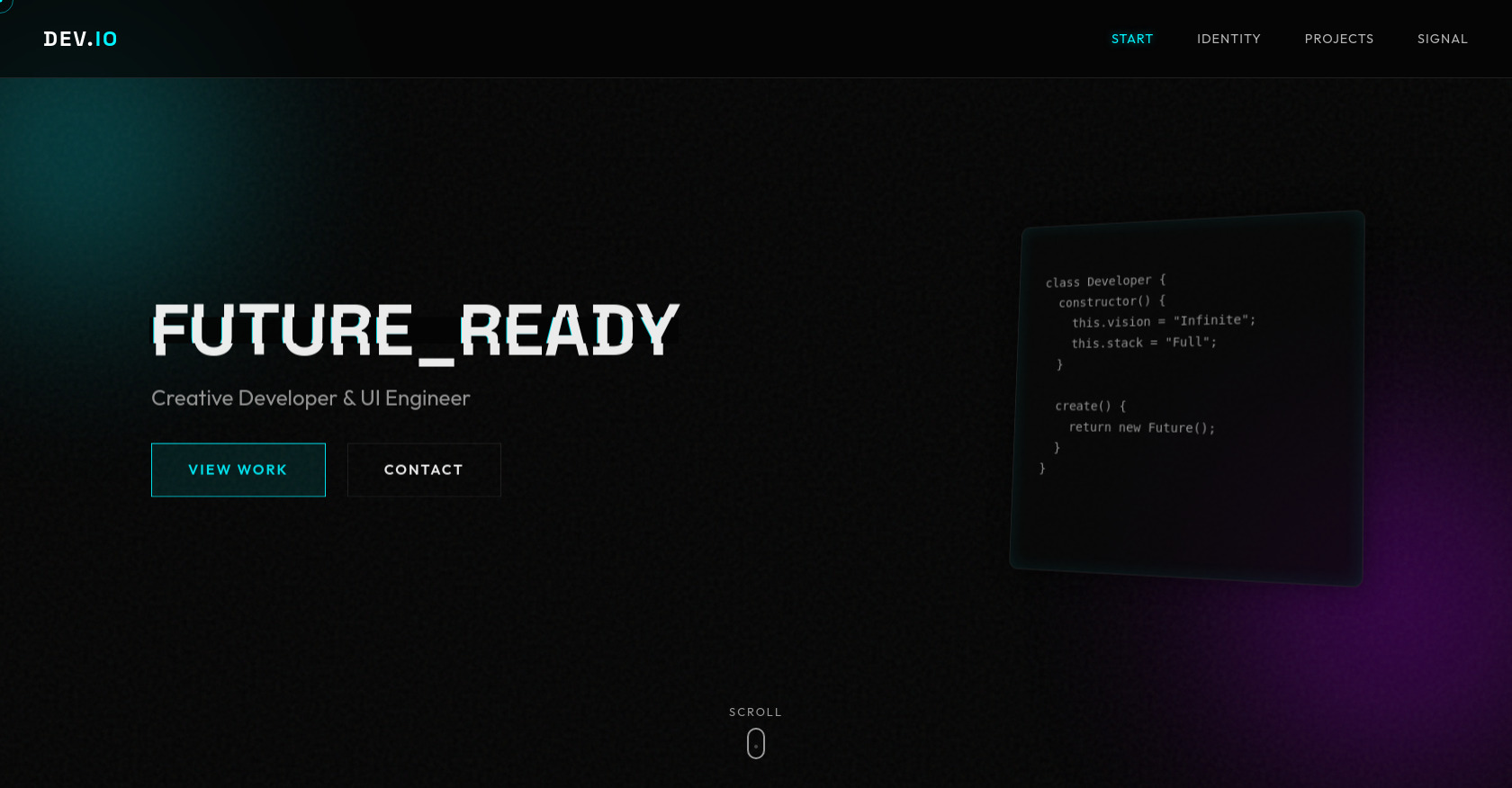 Holographic Portfolio Website Template | HTML CSS JS