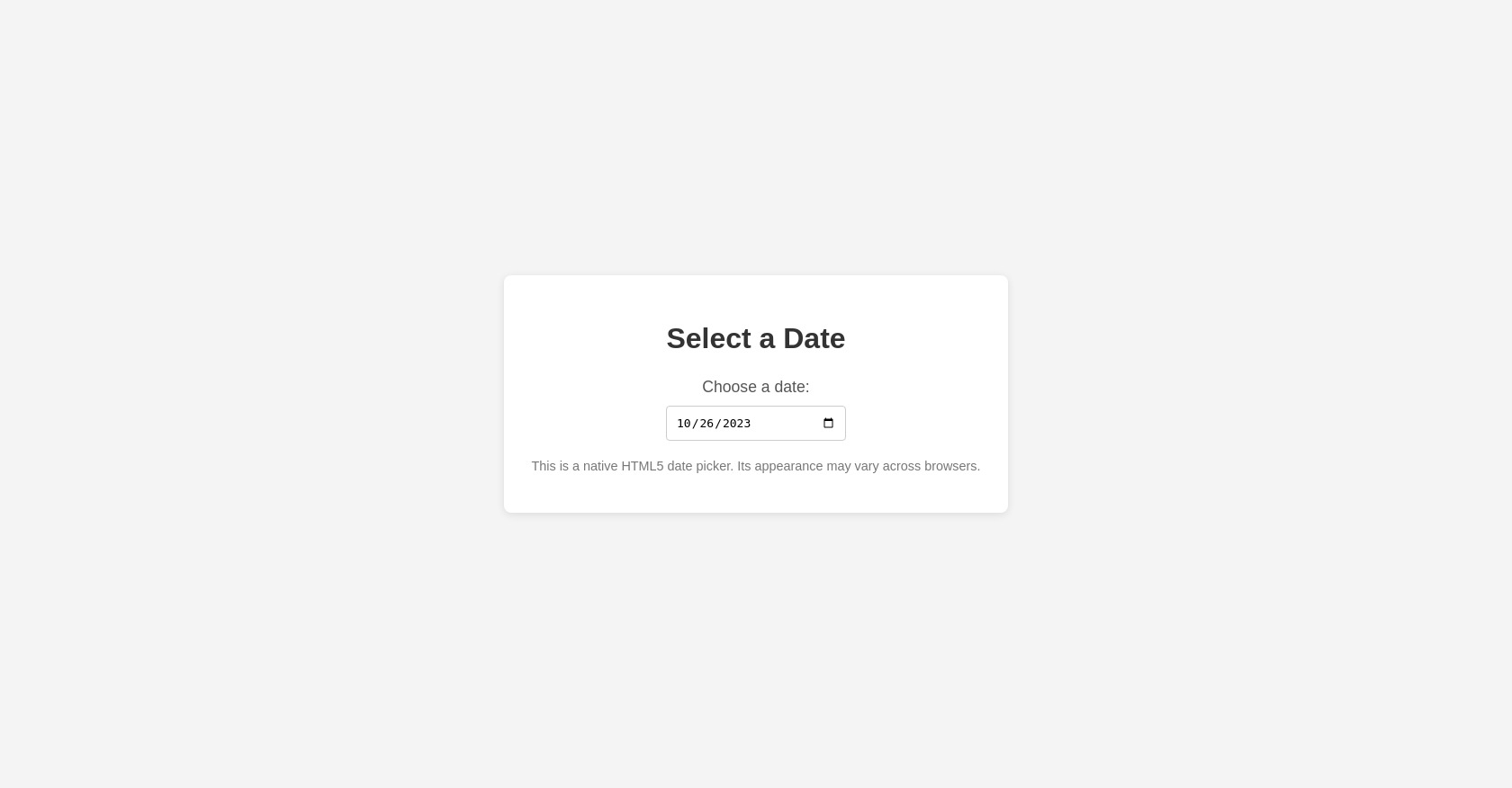 Esempio di selettore data HTML