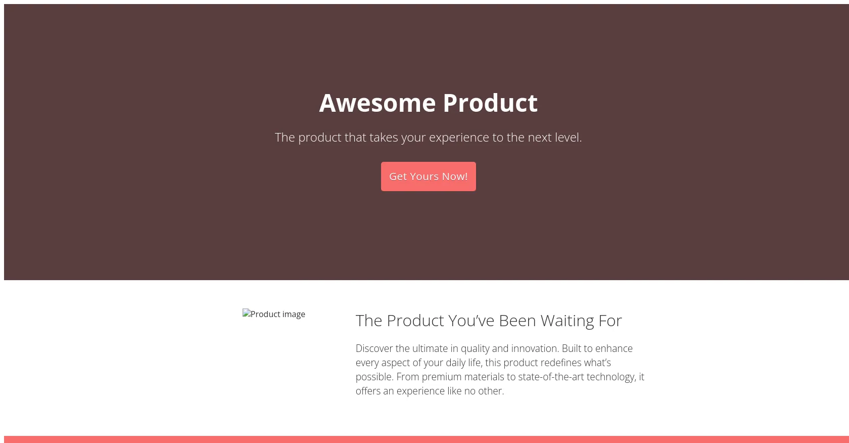 HTML Product Website Template 