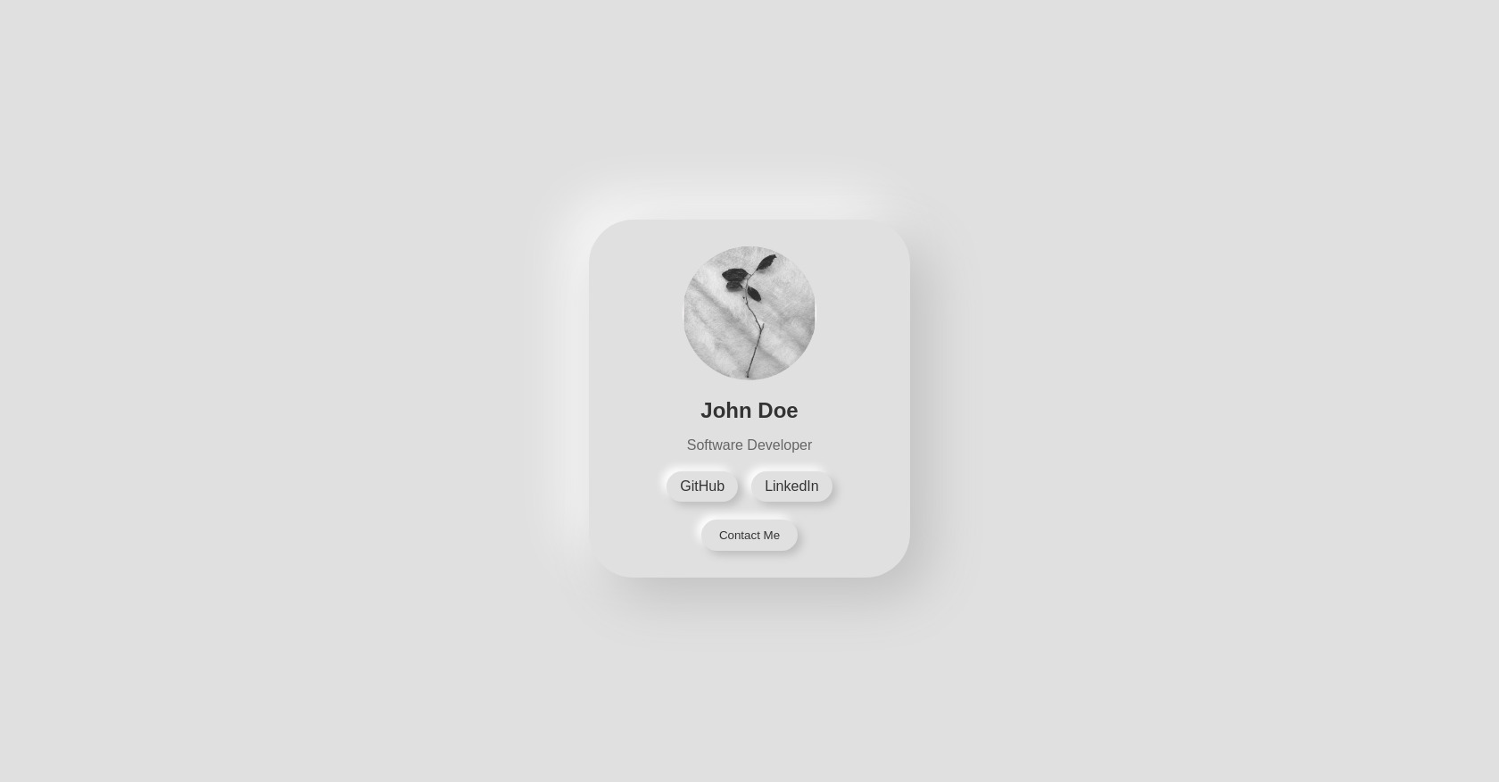 Neumorphic Profile Card HTML CSS Template