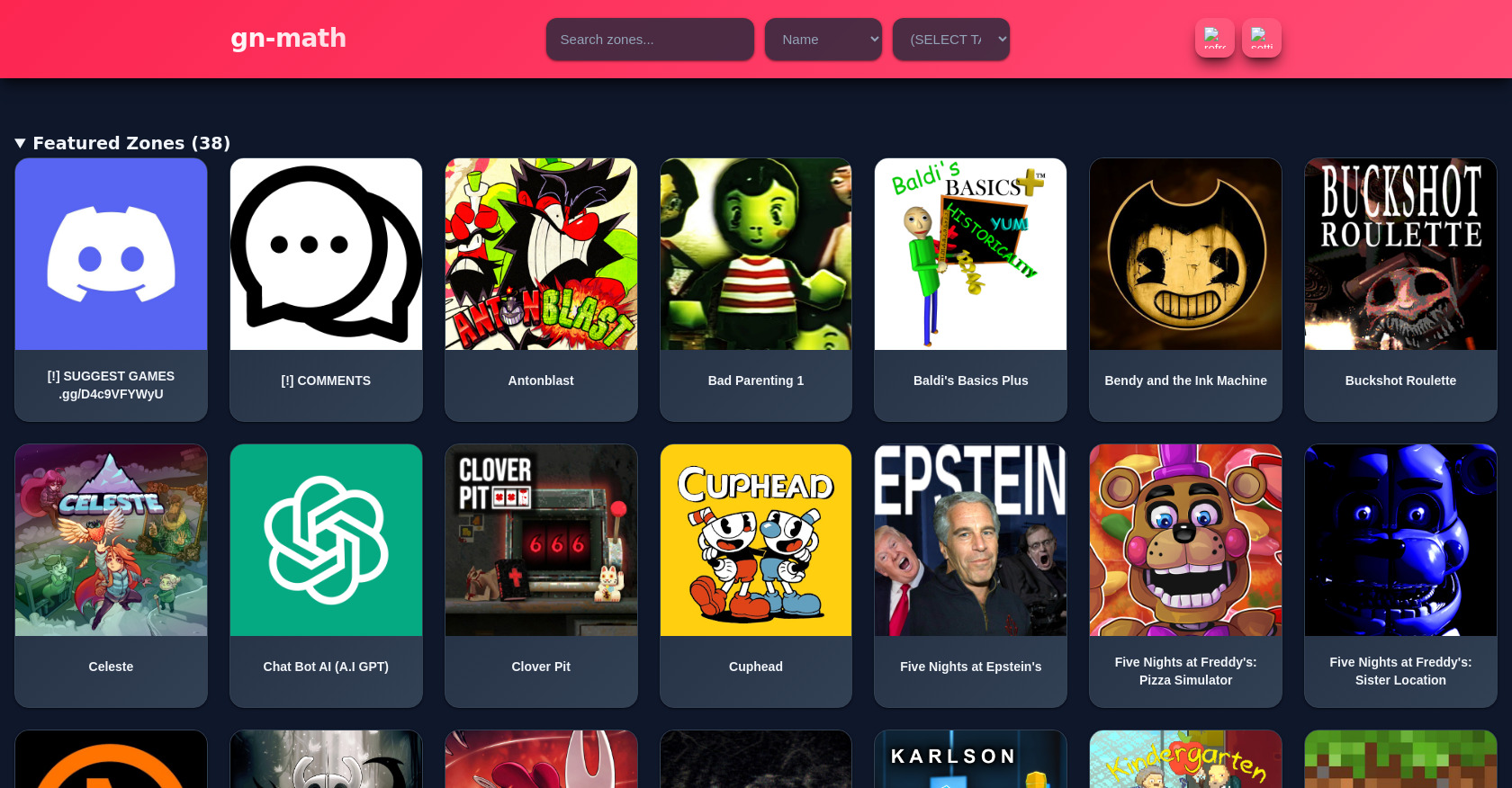 Unblocked Games HTML: GN-Math Zone List & Viewer