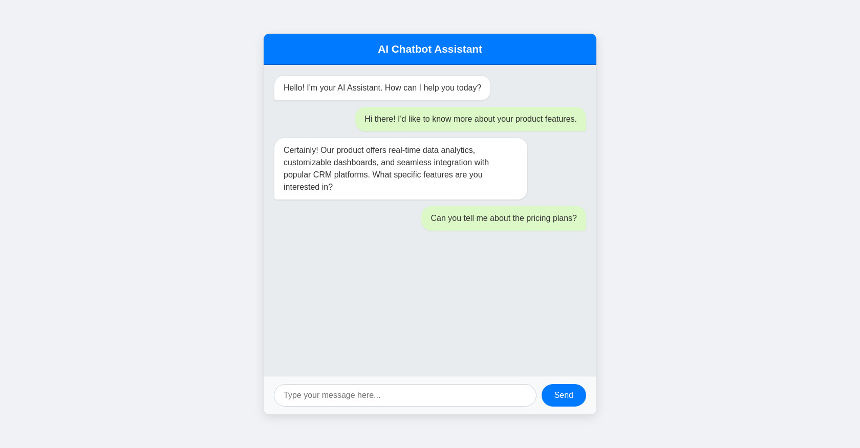 AI Chatbot HTML Template | Chat Interface Code