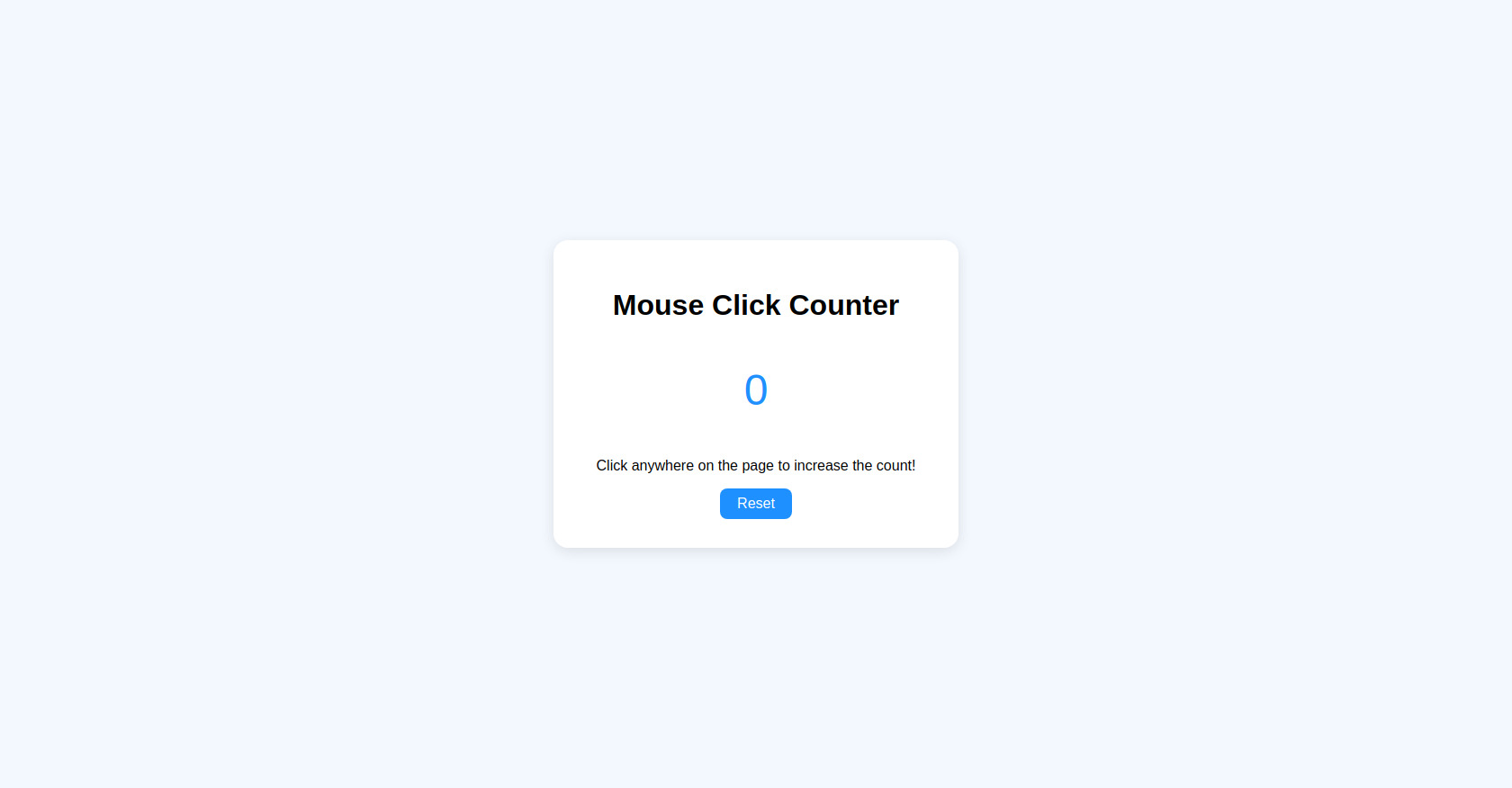 Mouse Click Counter HTML Template