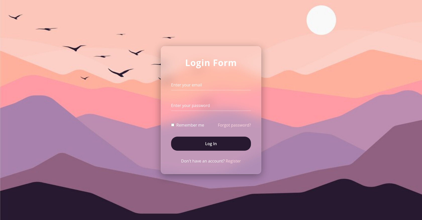 HTML Login Form Example