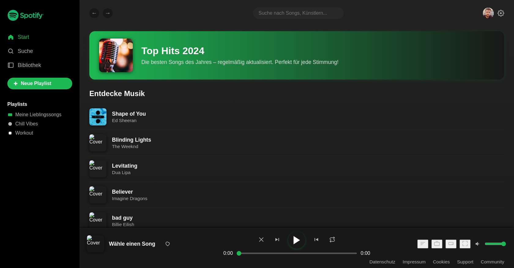 Spotify Clone – Web Music Player