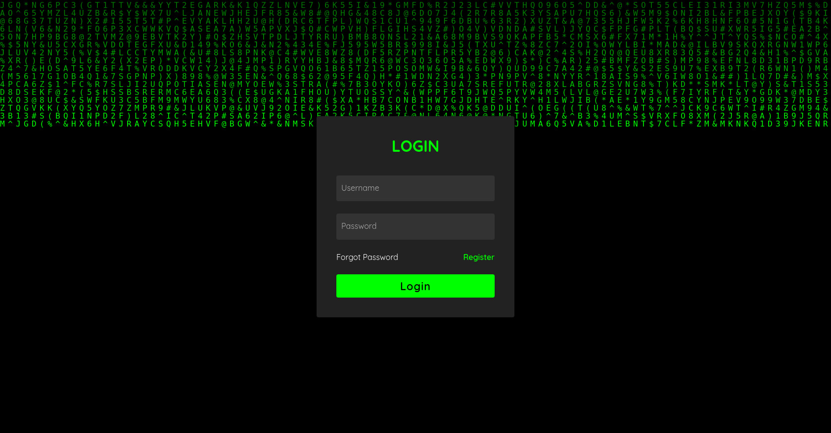 HTML Login Form with Matrix Canvas Background