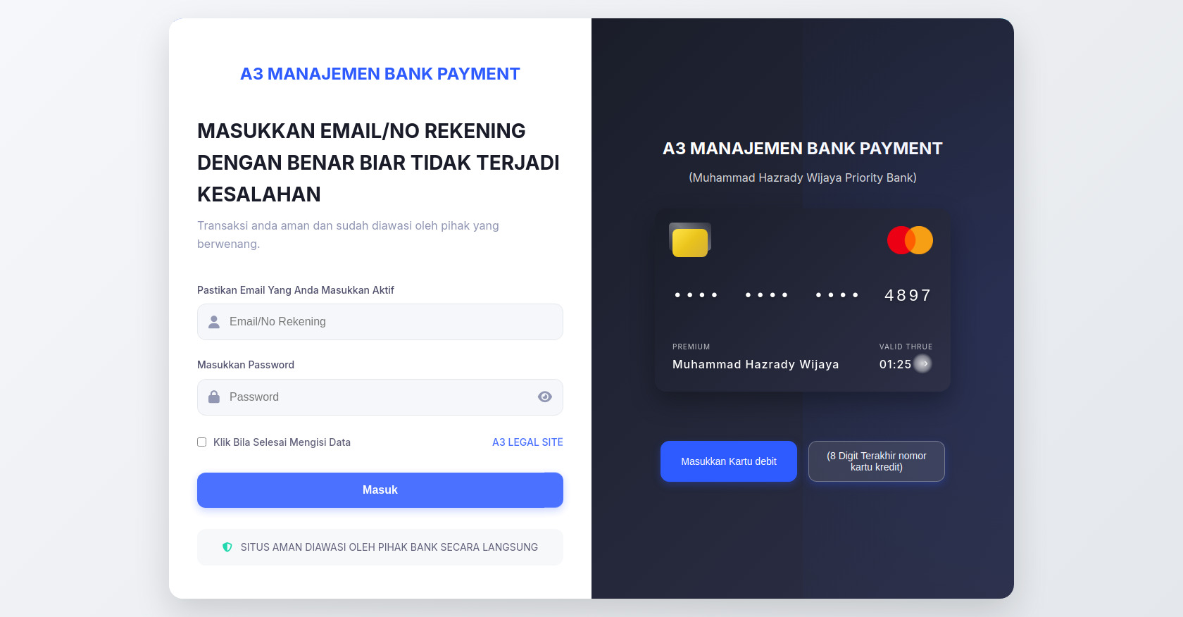 Banking Login Form HTML CSS JavaScript
