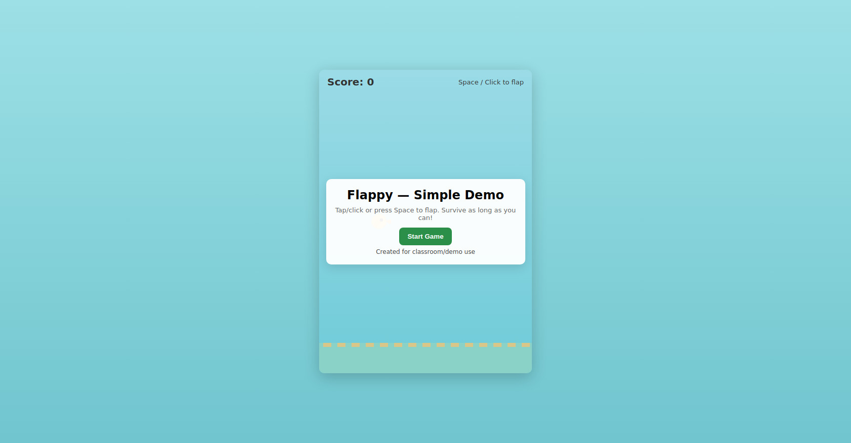 Flappy Bird Game Demo - HTML Canvas JavaScript