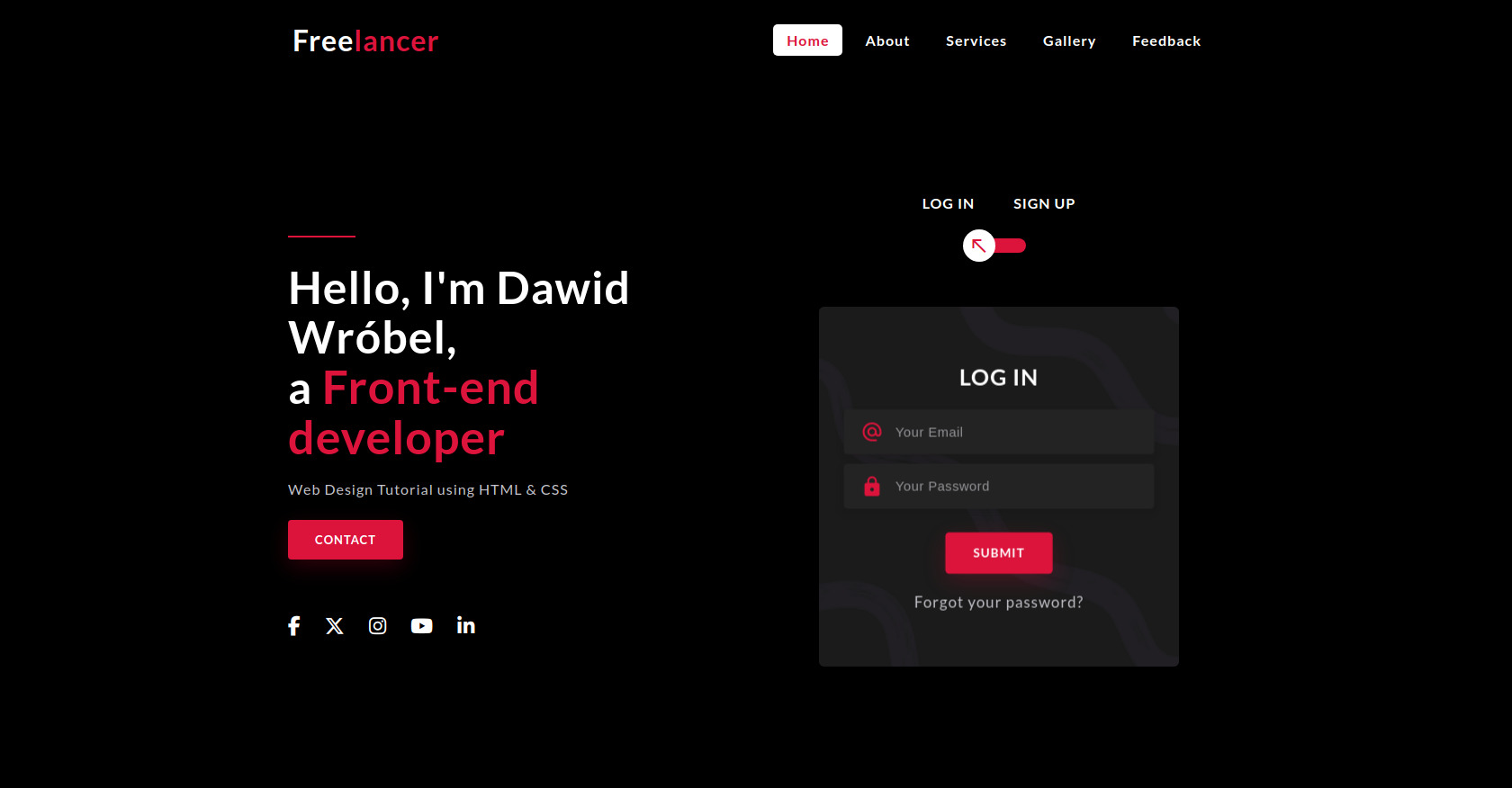 3D Login Signup Form HTML CSS Code