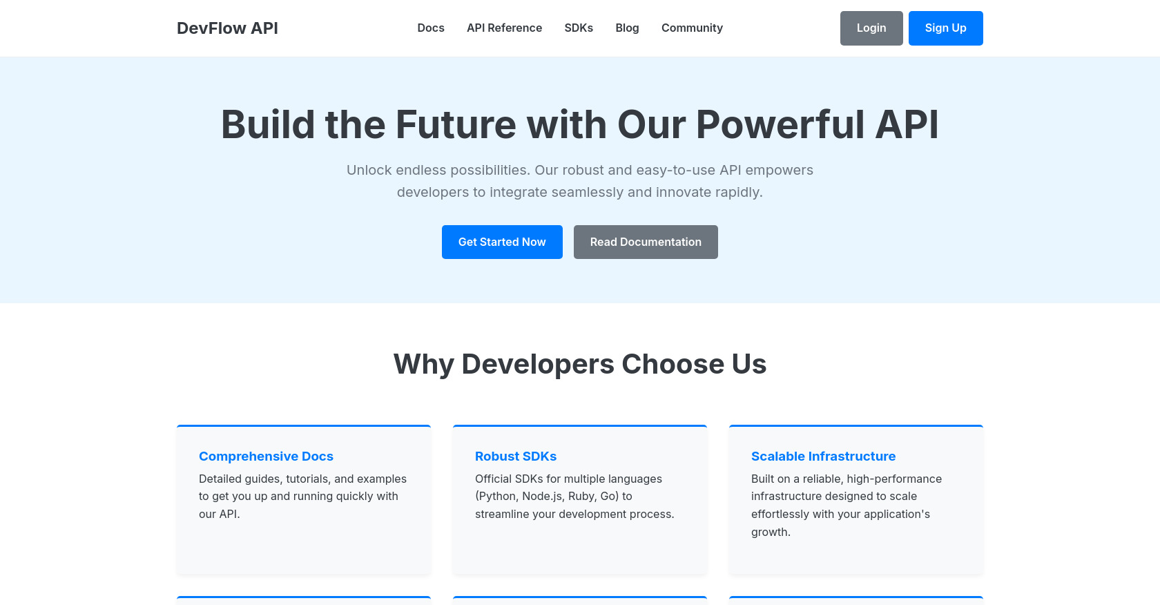 Developer API: Build & Integrate | DevFlow