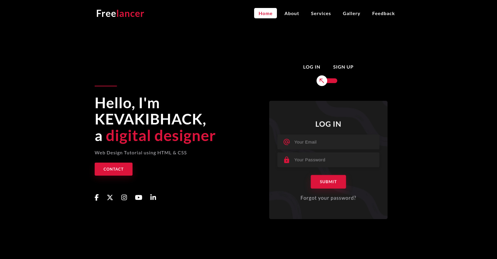 3D Login Signup Box HTML CSS