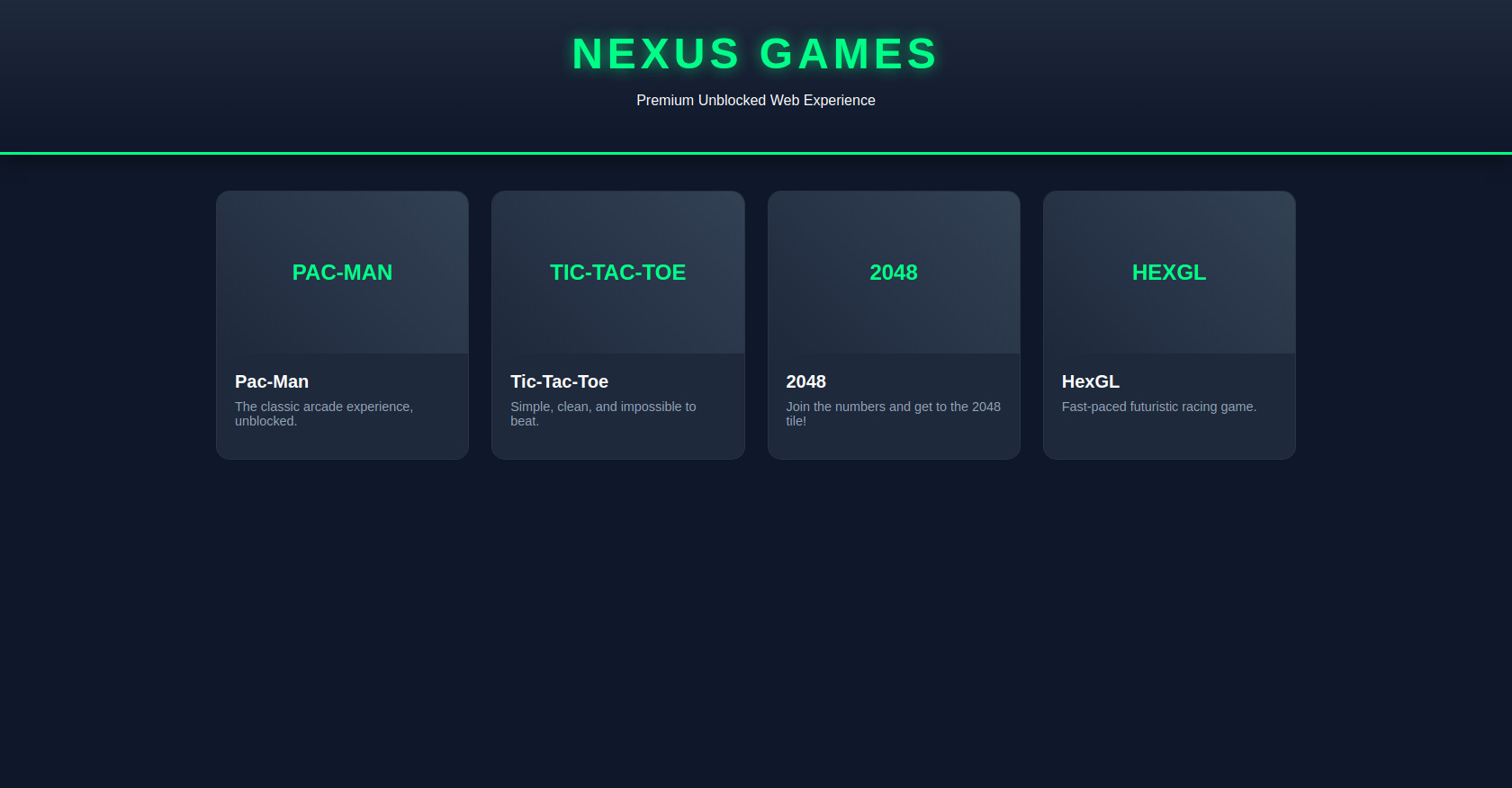 Unblocked Games HTML Template with Fullscreen Support