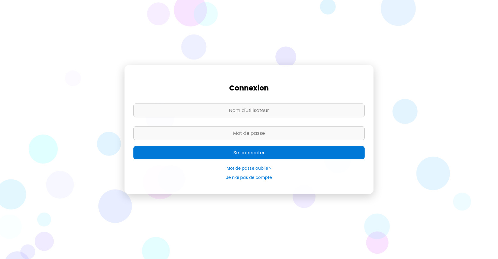 Page e connexion