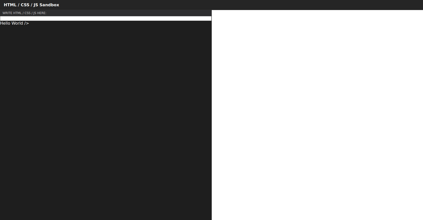 Live HTML Sandbox and Code Editor in JavaScript