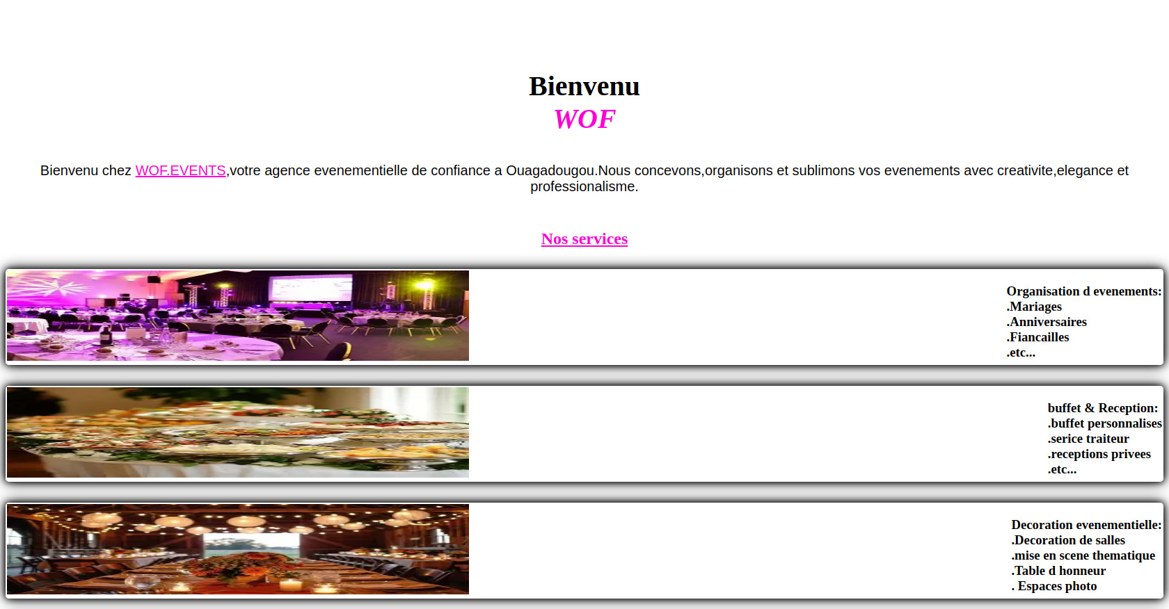 site de boutique