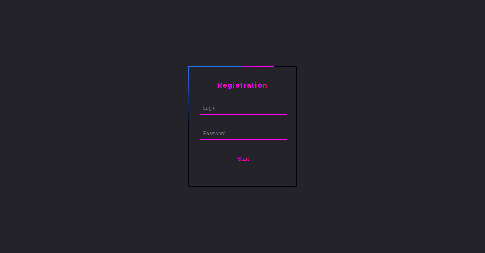 HTML Registration Form Example