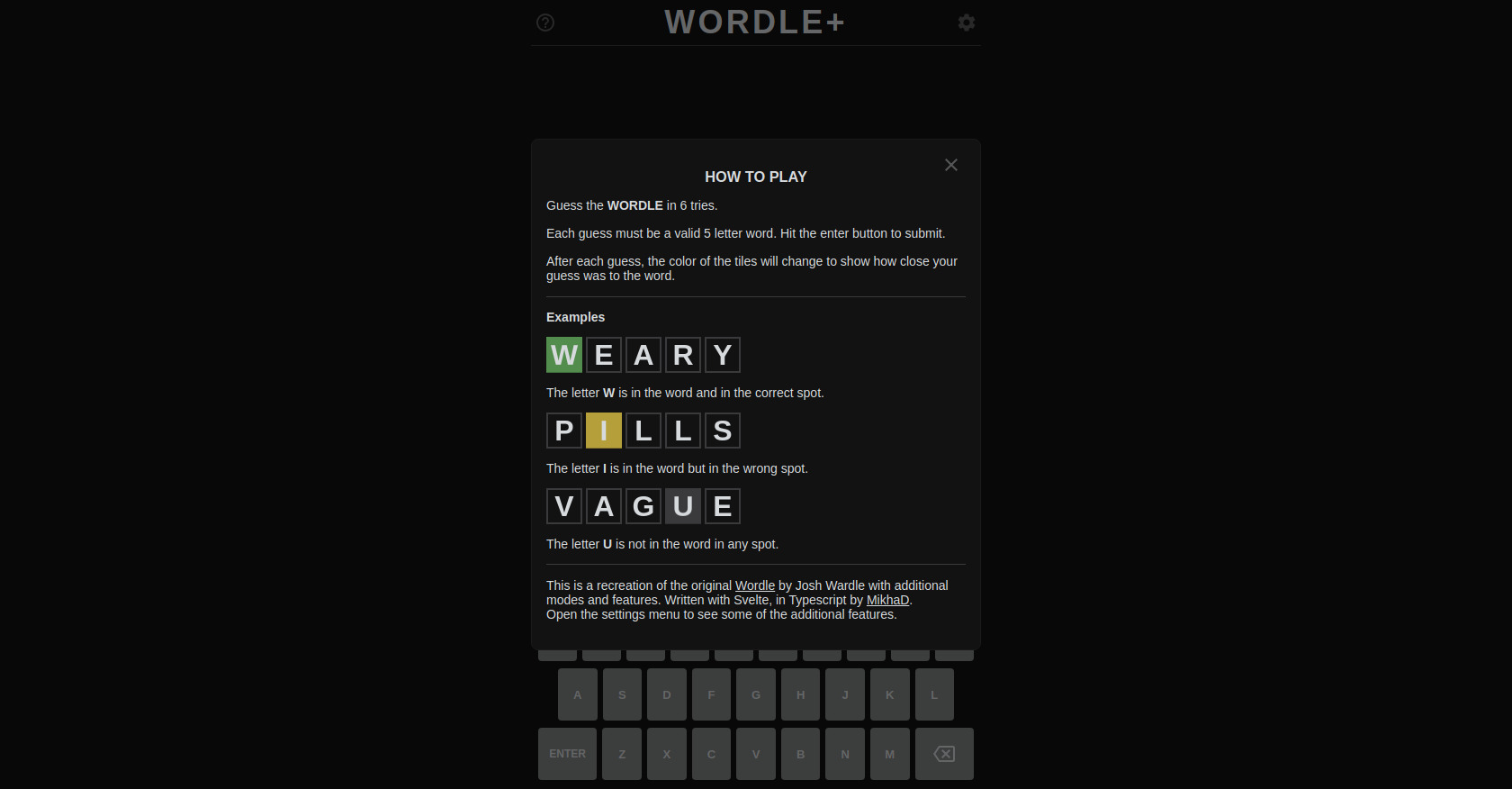 Wordle Word Guessing Game in HTML and JavaScript