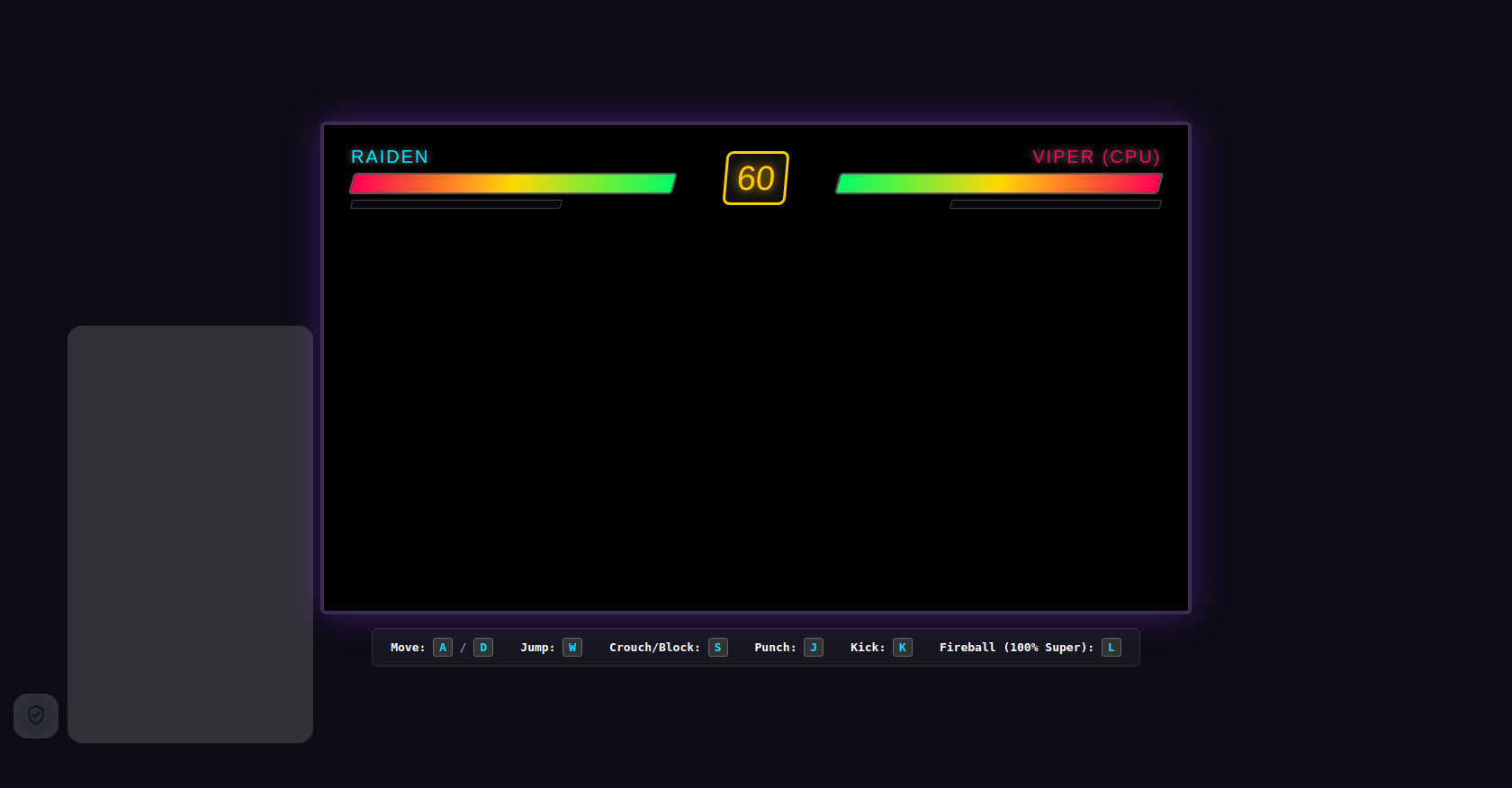 2D Cyber Brawler Fighting Game in Canvas and JavaScript
