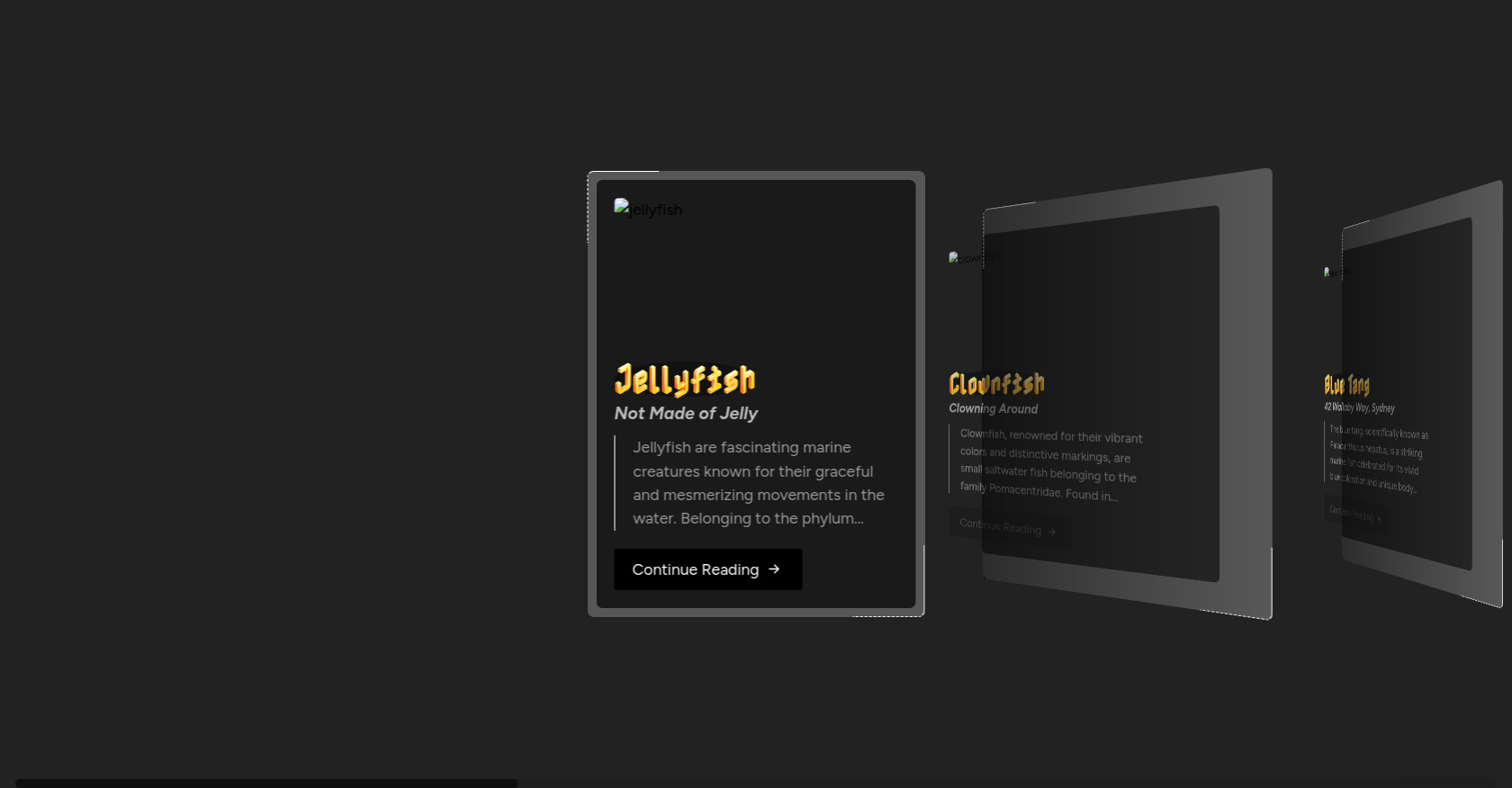 Parallax Swiper: Marine Fish Card Slider