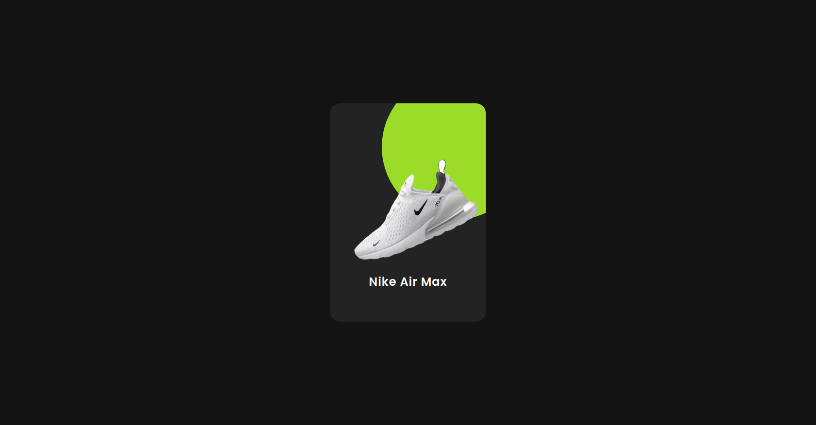 3D Product Card HTML Nike Shoe Example