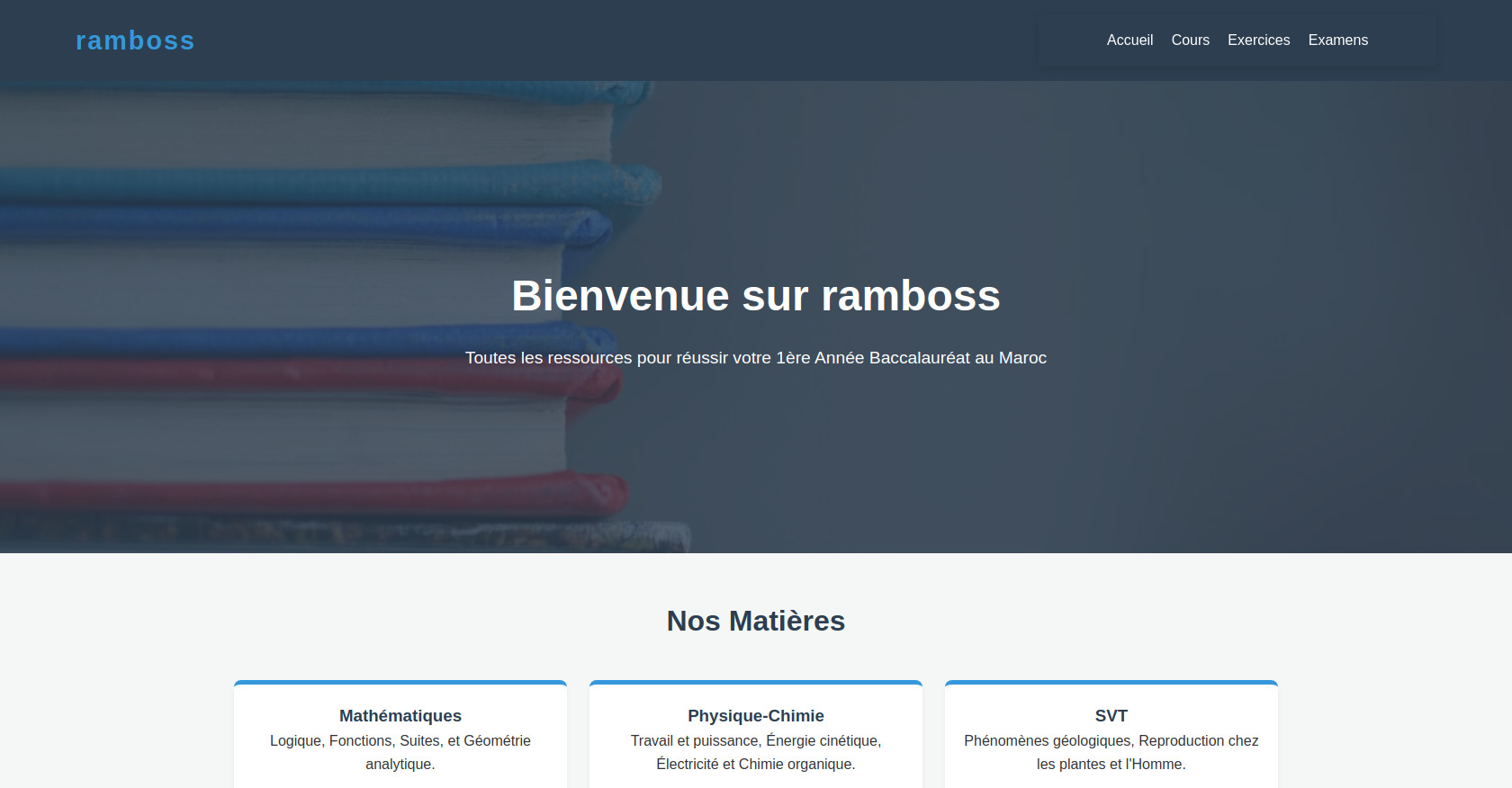 1BAC Maroc: Cours, Examens - Ramboss