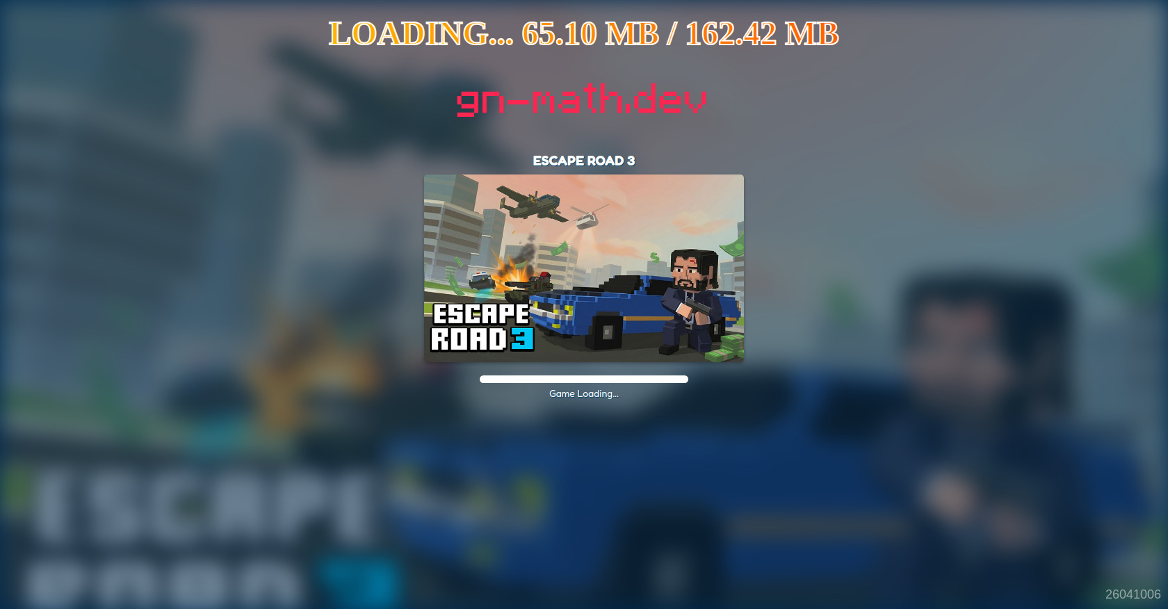 Escape Road 3 WebGL Game Loader in HTML and JavaScript