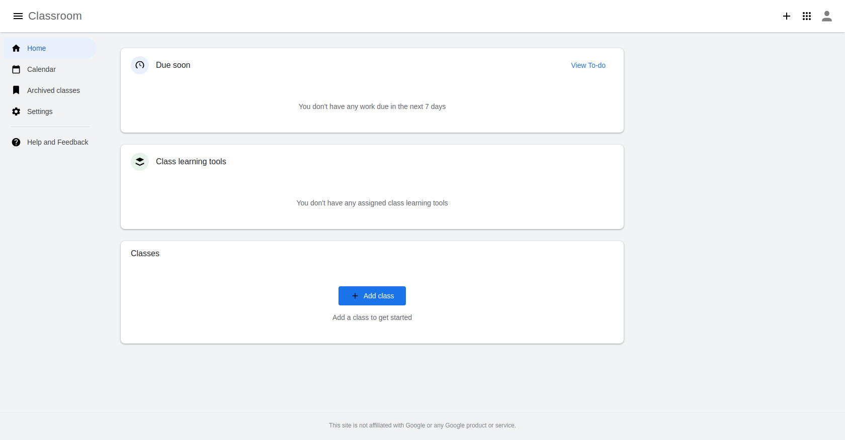 Google Classroom UI