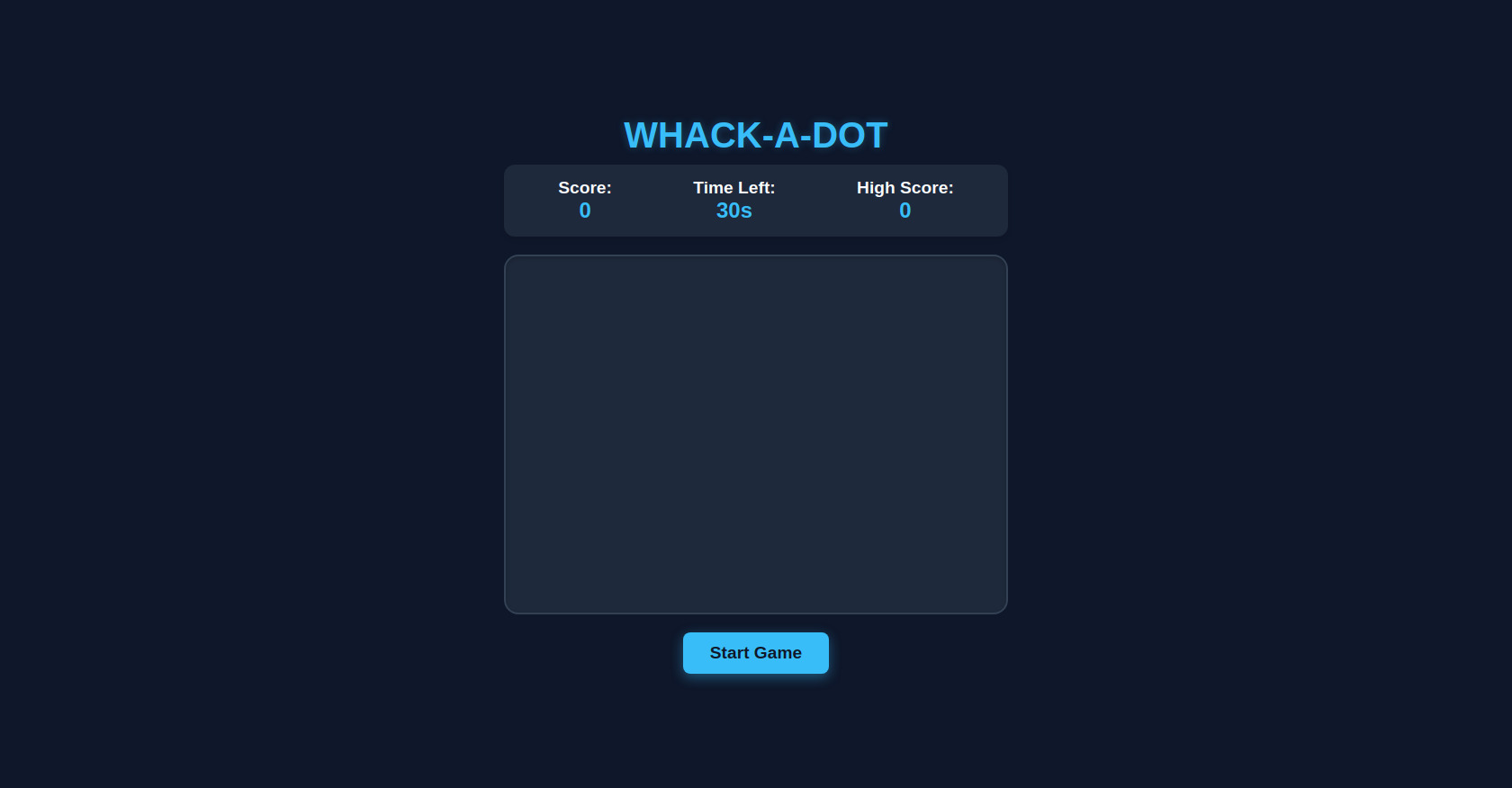 Whack-a-Dot Clicker Game with JavaScript and CSS
