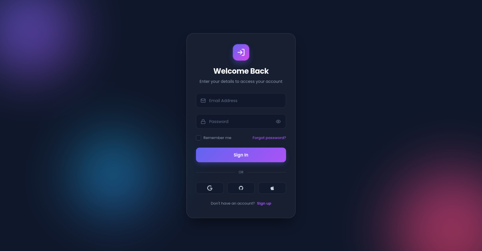 Animated Glassmorphism Login Form with HTML and CSS
