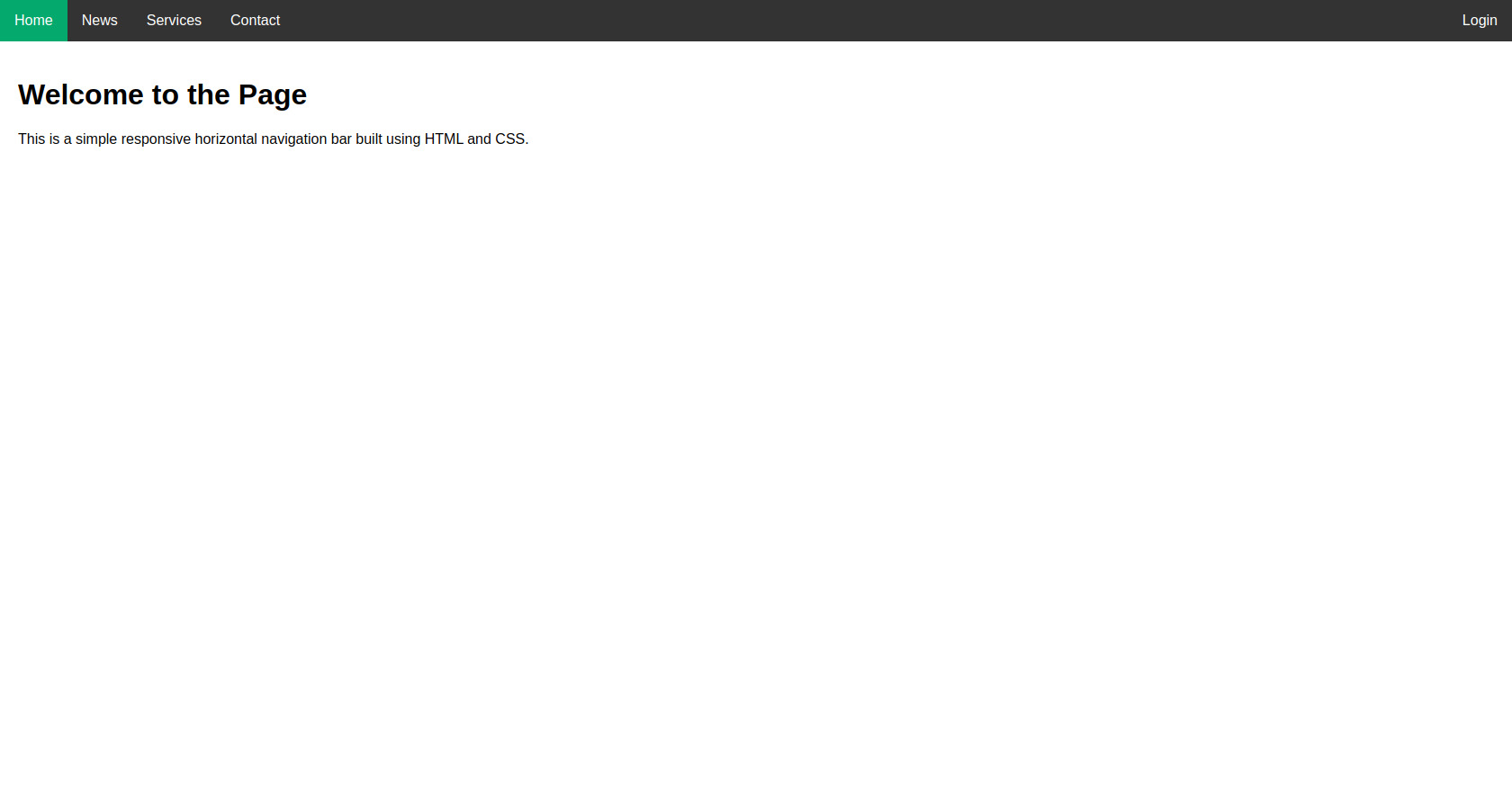 HTML CSS Navbar Example: Responsive Horizontal Menu