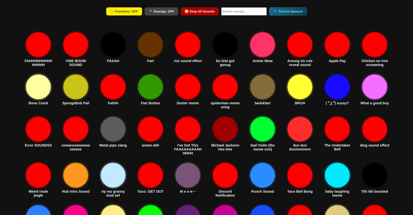 Interactive Soundboard with TTS in HTML and JavaScript