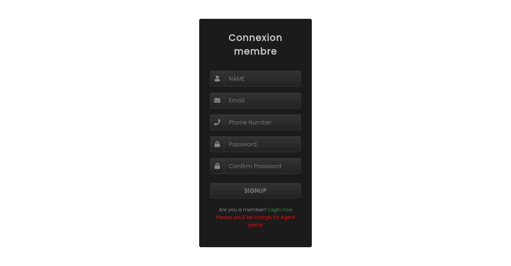 HTML Signup Form with Email and Password