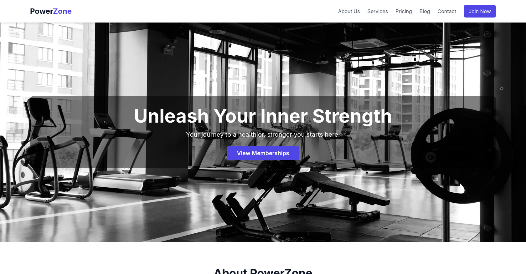 PowerZone Fitness: Gym, Training & Membership HTML