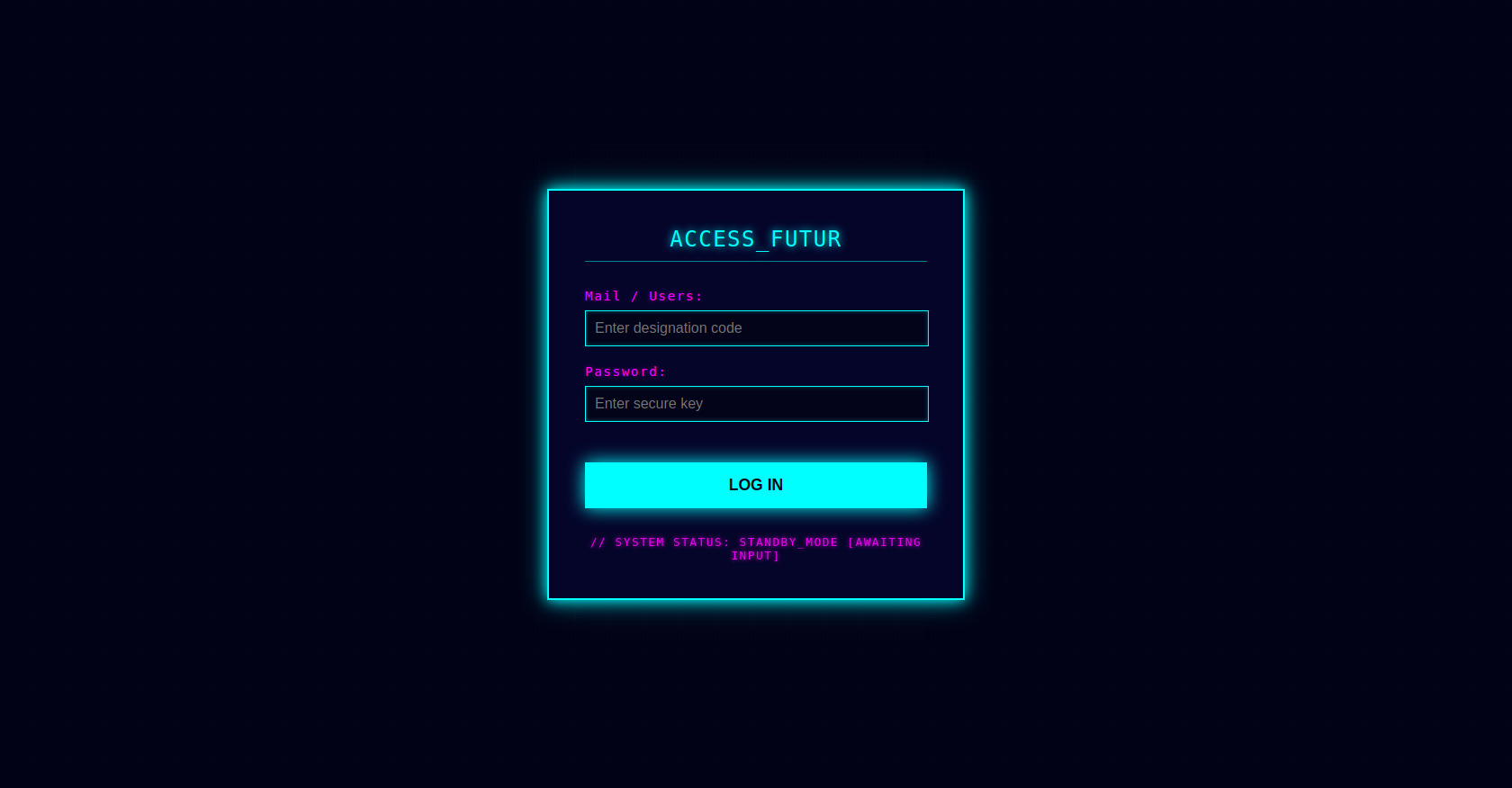 HTML Login Form with Neon CSS Styling