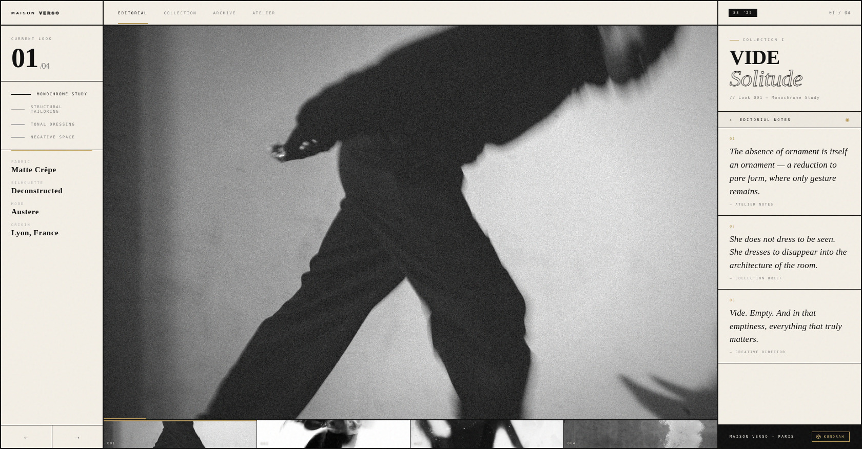 Fashion Lookbook HTML Structure