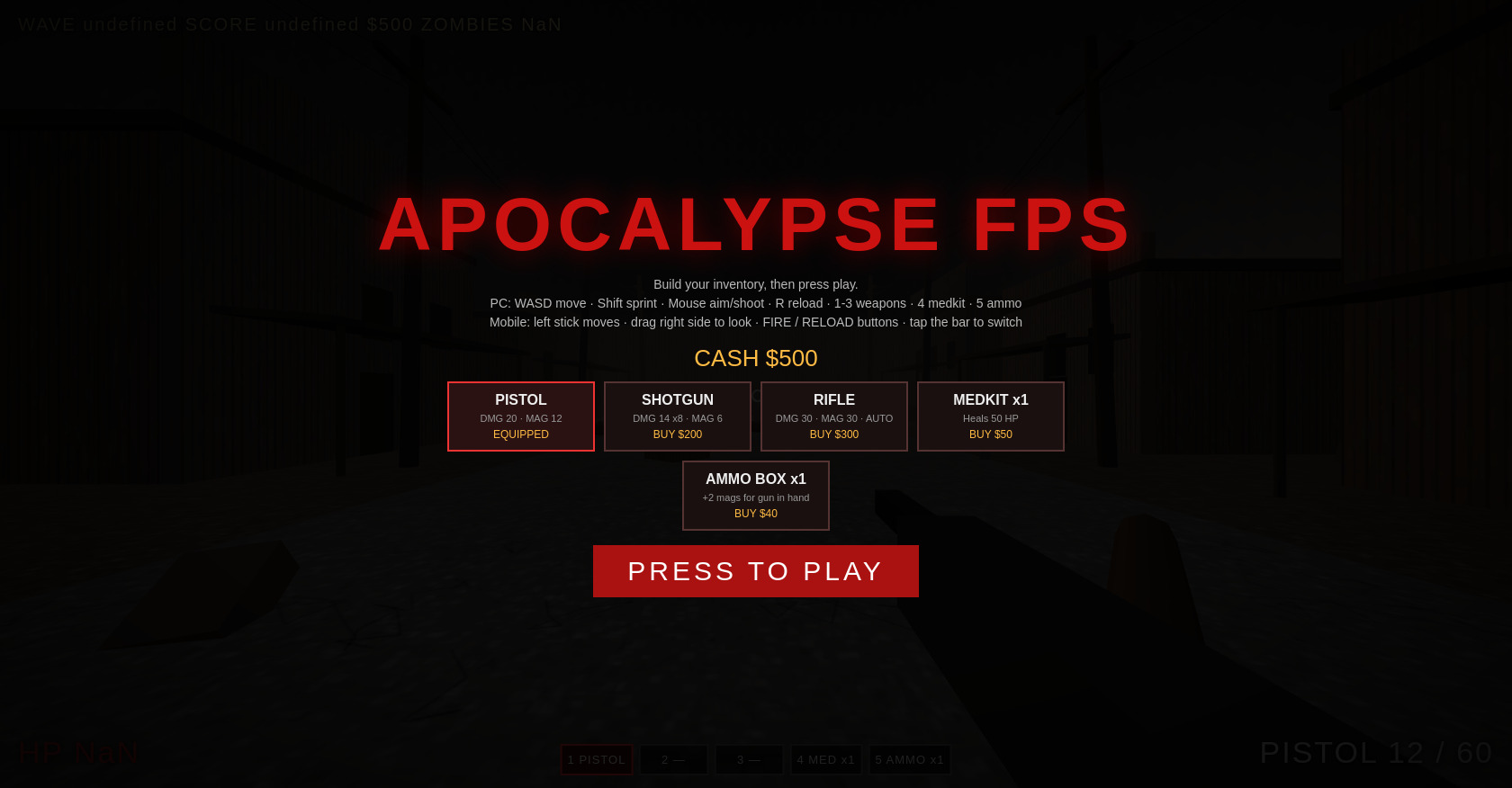 Zombie First Person Shooter (FPS TEST)