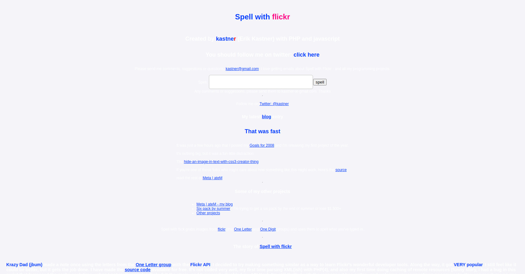 Flickr Image Spell: Generate Text from Flickr Photos
