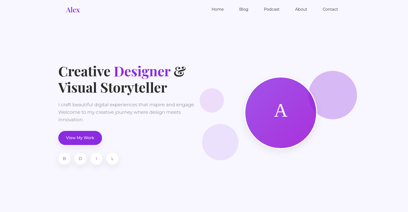 Portfolio del designer creativo - Alex