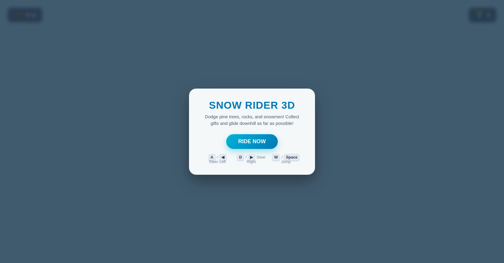 3D Snow Sled Runner Game in HTML and JavaScript