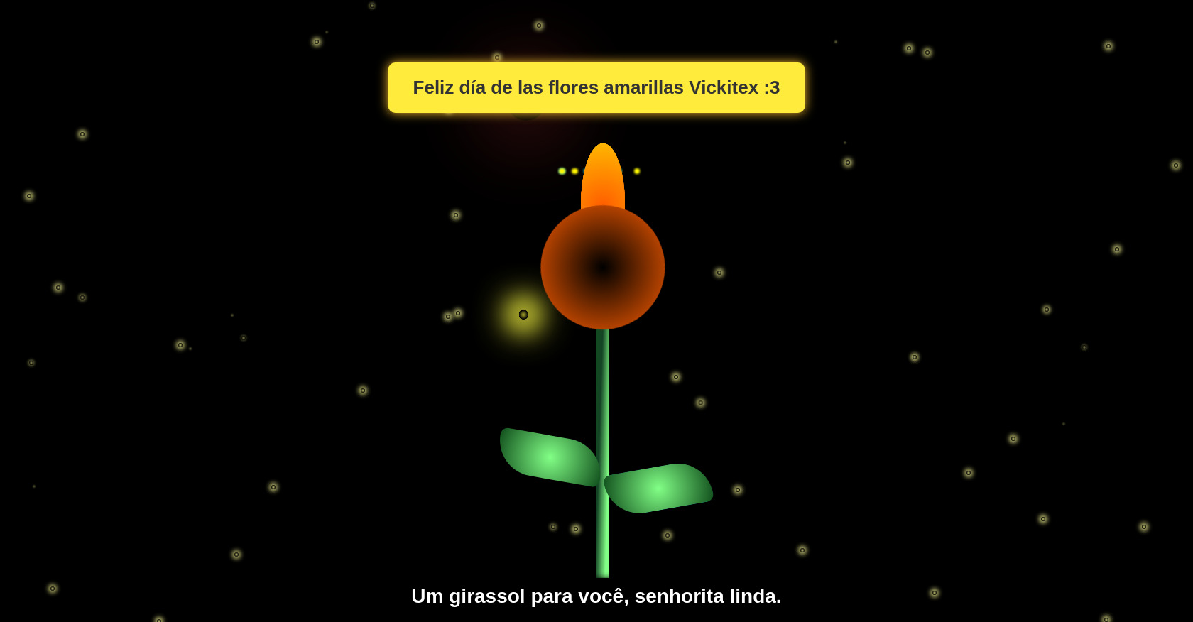 CSS Animated Fireworks & Fireflies with Sunflower