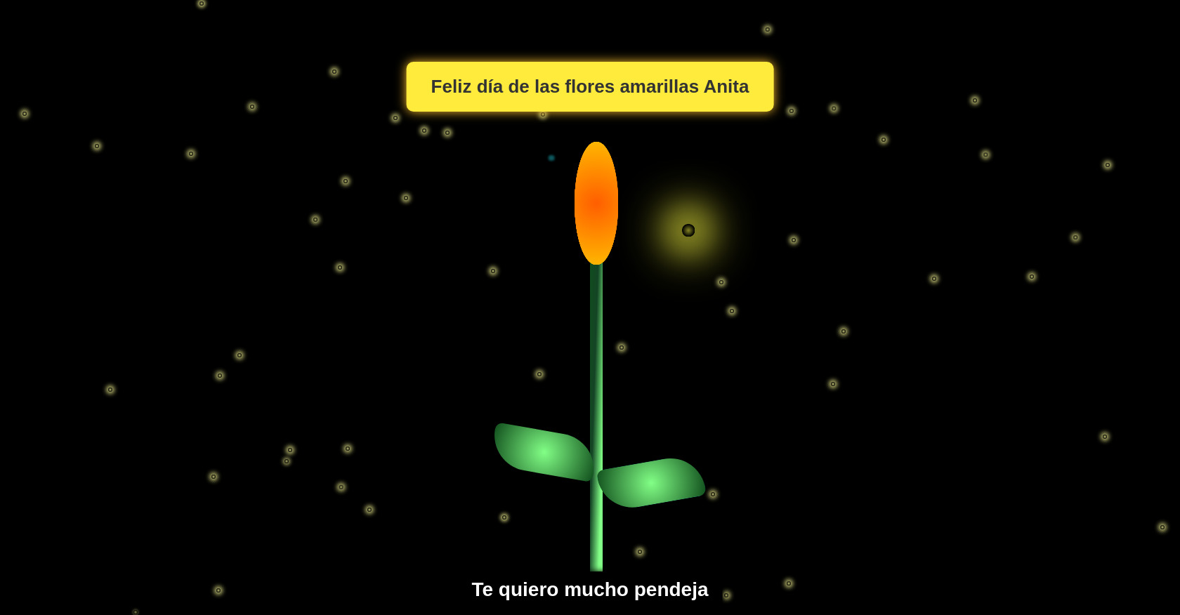 CSS Animated Fireworks and Fireflies with Sunflower