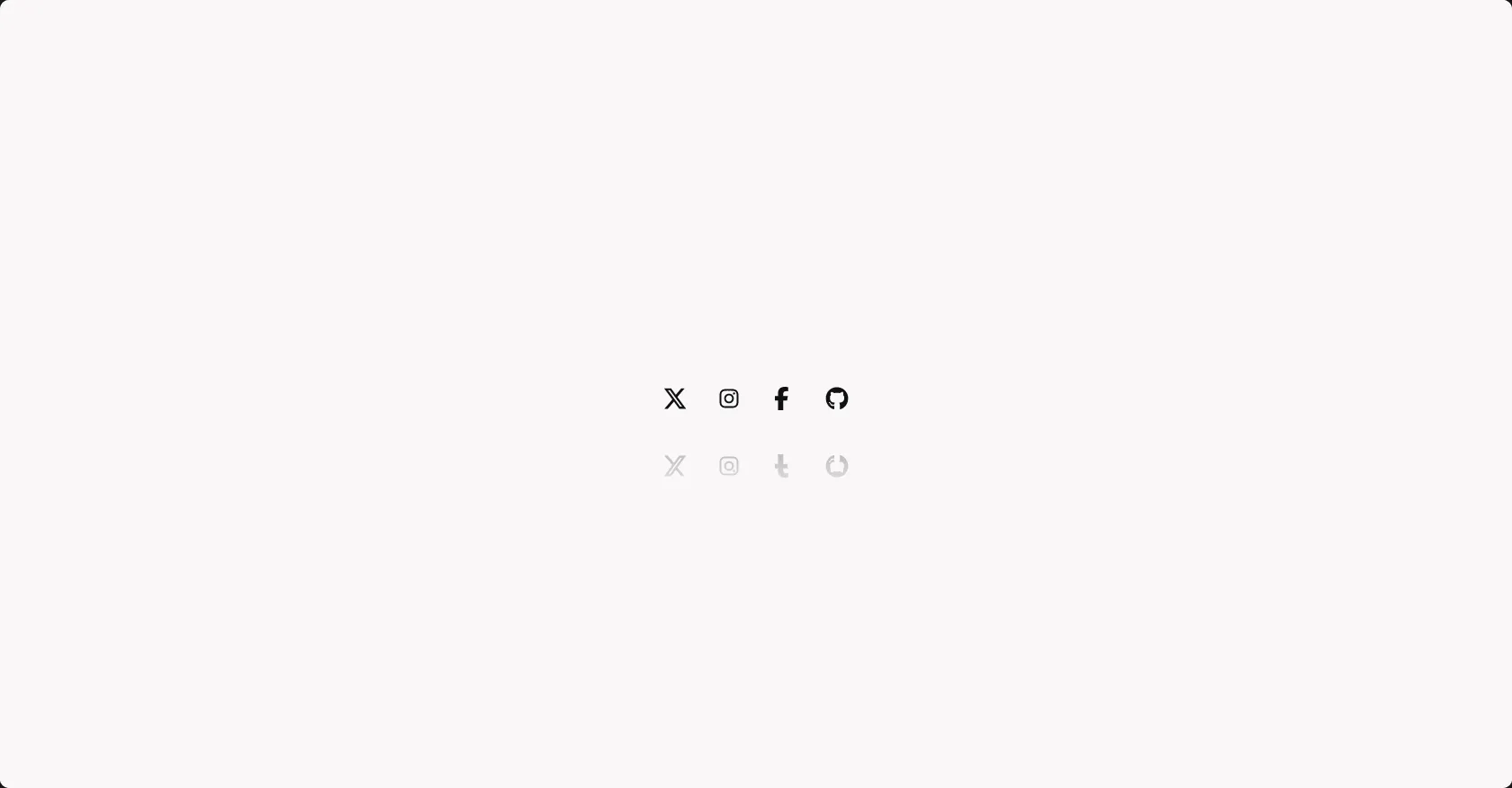 Social icons with reflections